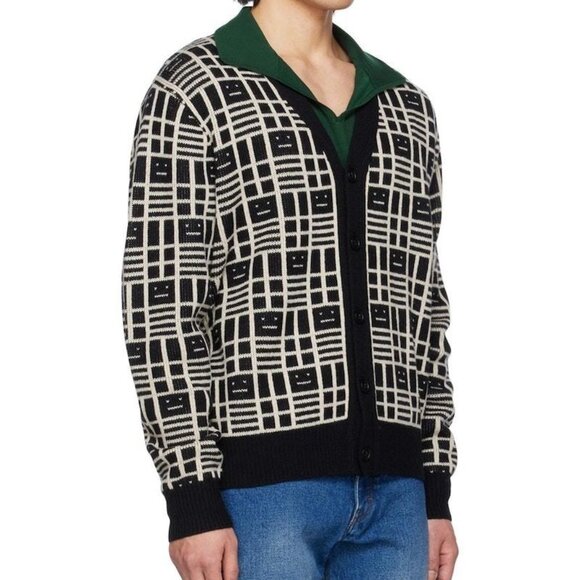 Acne Studios Jacquard Cardigan - Black - Size XS - Picture 1 of 3